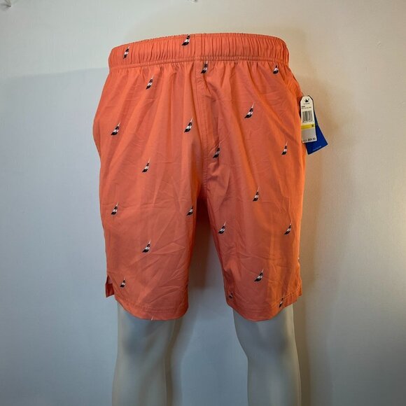 Nautica Men's Pale Coral Sailboat Performance Swim Trunks - Size Medium - NWT - Picture 3 of 5